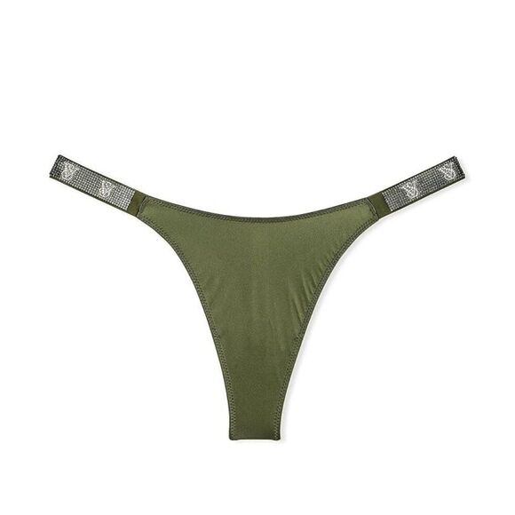 EXTRA SMALL {Victoria's Secret} Green {Rhinestones} Straps Panty - Picture 5 of 5